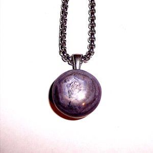 Ruby Cabochon on Sterling Silver Bail - Handmade Pendant with Free Chain! G6B